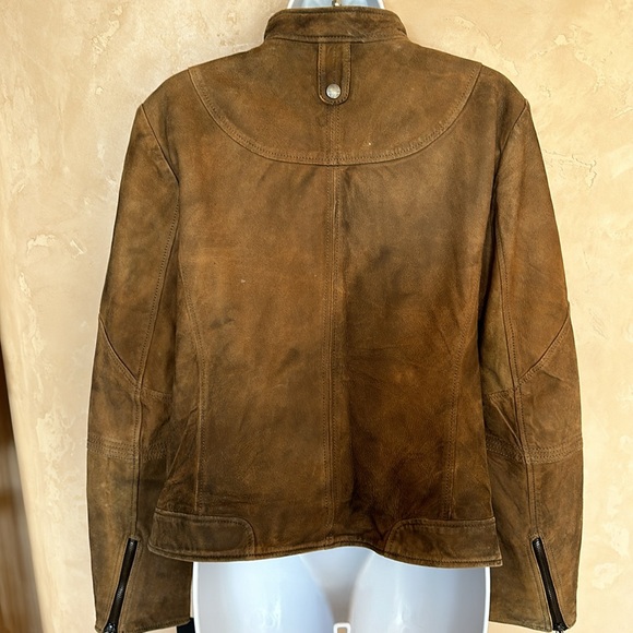 BUFFALO David Bitton brown leather jacket - sz L - Picture 3 of 14